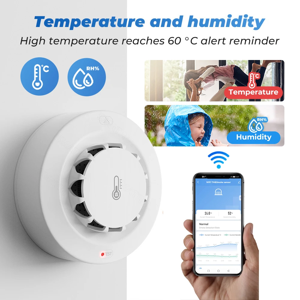Tuya Wifi BT Two Connection Sm - огляд і ціна Smoke Detector Interconnected