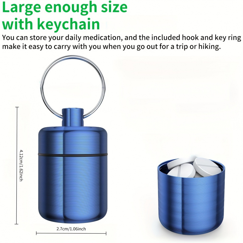 Mini Keychain Pill Box, Alumin - огляд і ціна Medicine Cabinet Lock