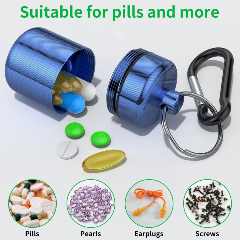 Mini Keychain Pill Box, Alumin - огляд і ціна Medicine Cabinet Lock